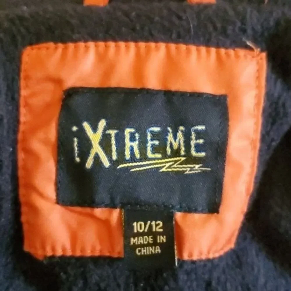 iXtreme Youth Jacket Coat Winter Orange Wavy Quilted Zip Up BOYS Size 10 / 12